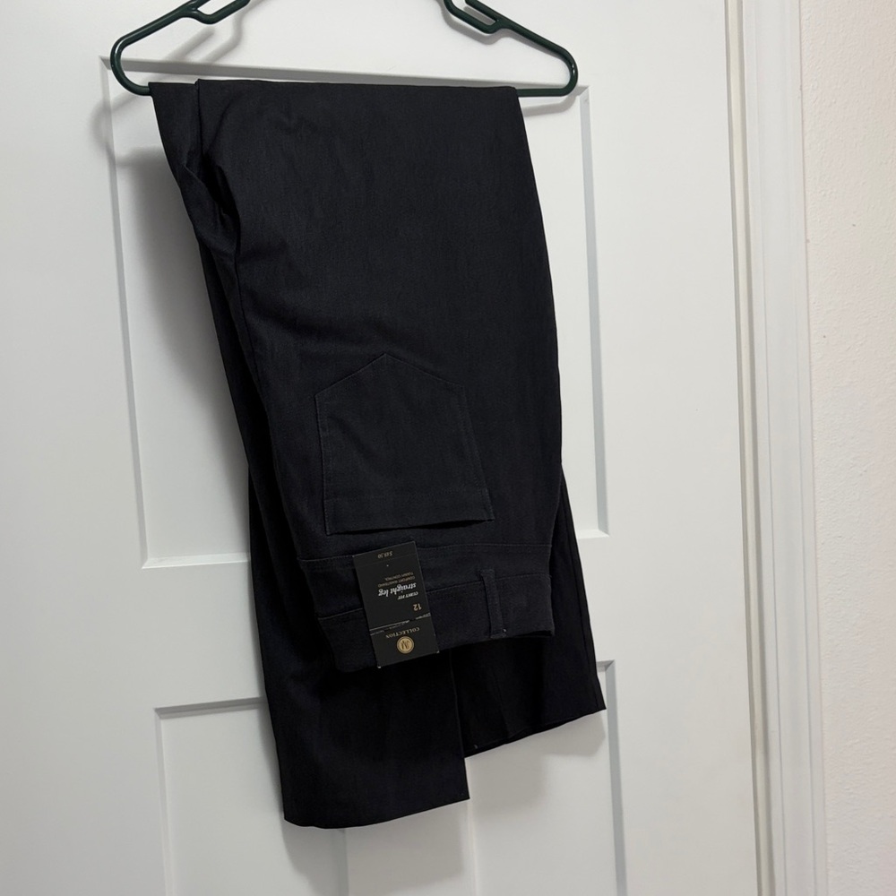 JM Collection Curvy Fit Straight Leg Pants - Dark Gray